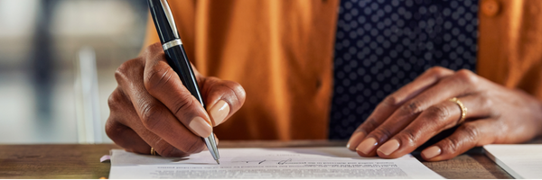 person signing forms